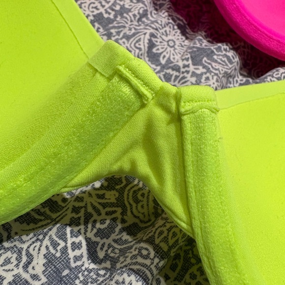 NWT Skims fits everybody scoop plunge bra neon yellow pink 34 D - Picture 2 of 5